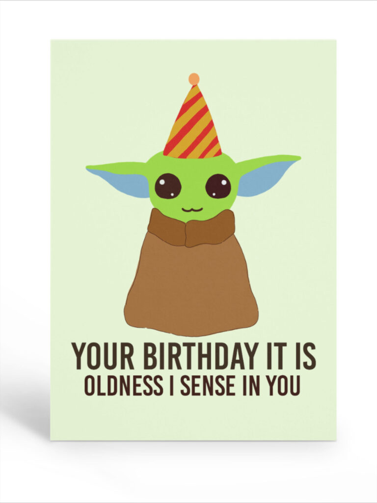 Star Wars Baby Yoda Happy Birthday Card Yoda Happy Birthday Cool 