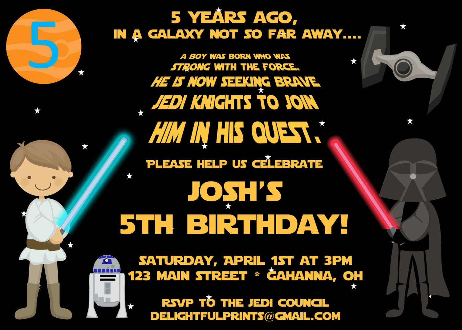 Star Wars Birthday Party Invitations