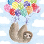 Super Cute Sloth Enjoying The Ride Birthday Card Lauramaydesignstudio