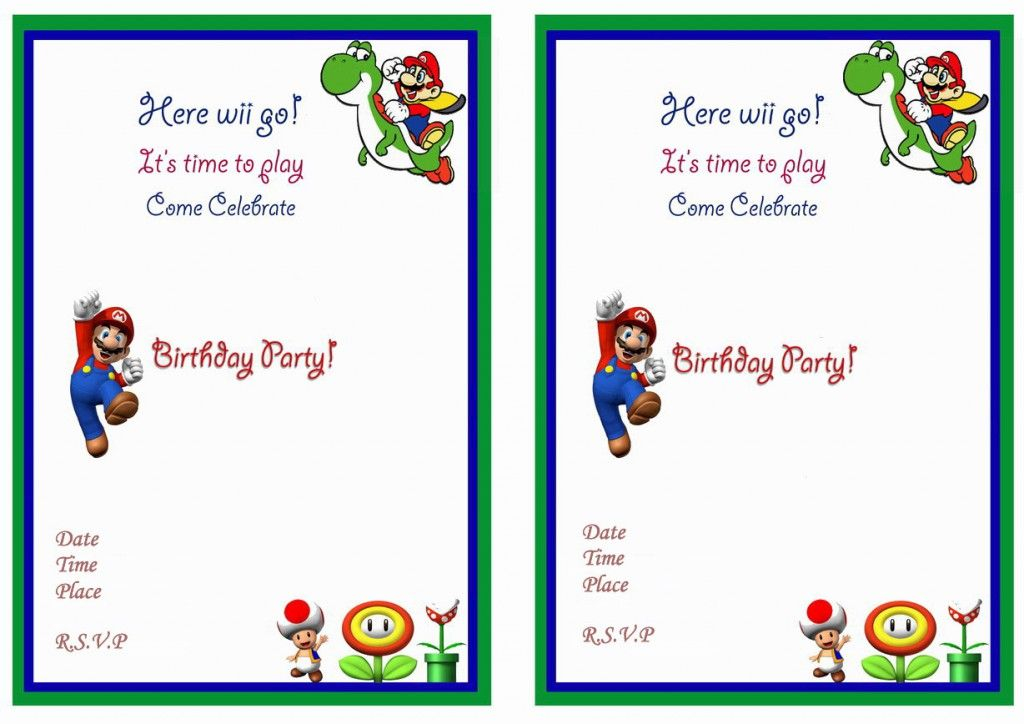 Super Mario Birthday Invitations Birthday Printable Super Mario 