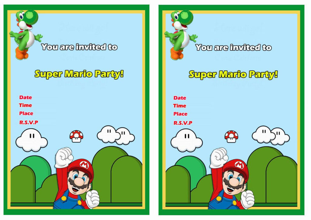 Super Mario FREE Printable Birthday Invitations Click Image Below To 