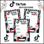 TikTok Printable Birthday Party Invitation And Printabl Birthday