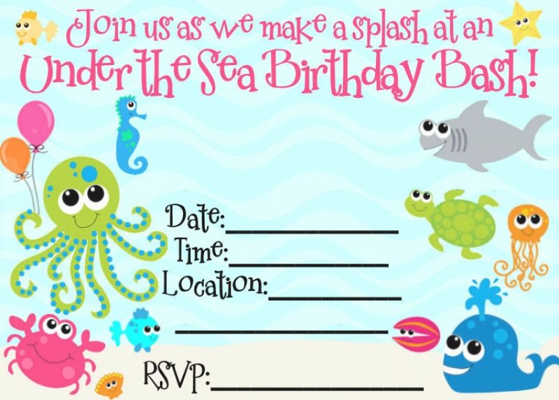 Under The Sea Birthday Invitation Wording Ideas Sea Birthday Party 