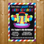 Water Slide Party Invitation Printable Digital Download Girl Birthday