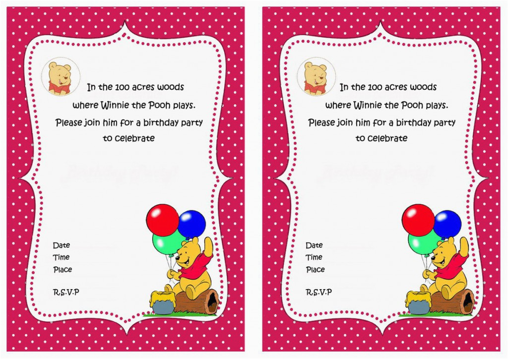 Winnie The Pooh Birthday Invitations Free Printable BirthdayBuzz