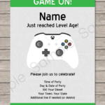 Xbox Party Invitations Template Xbox Party Party Invitations Video