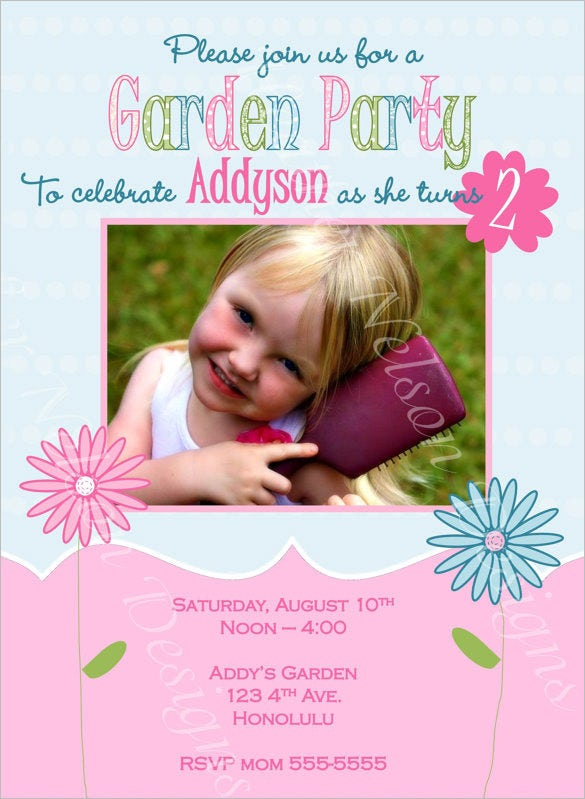 14 Printable PSD Garden Party Invitation Templates PSD Free 