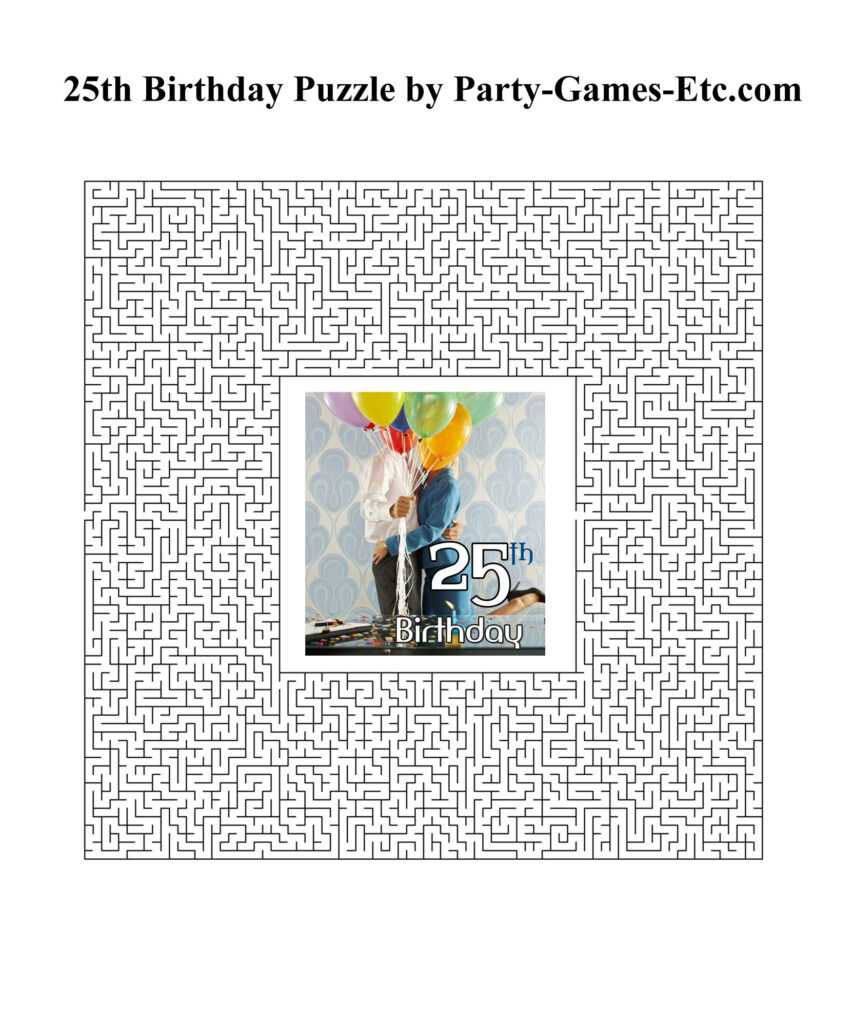25th Birthday Party Games Free Printable Games And Activities For A 