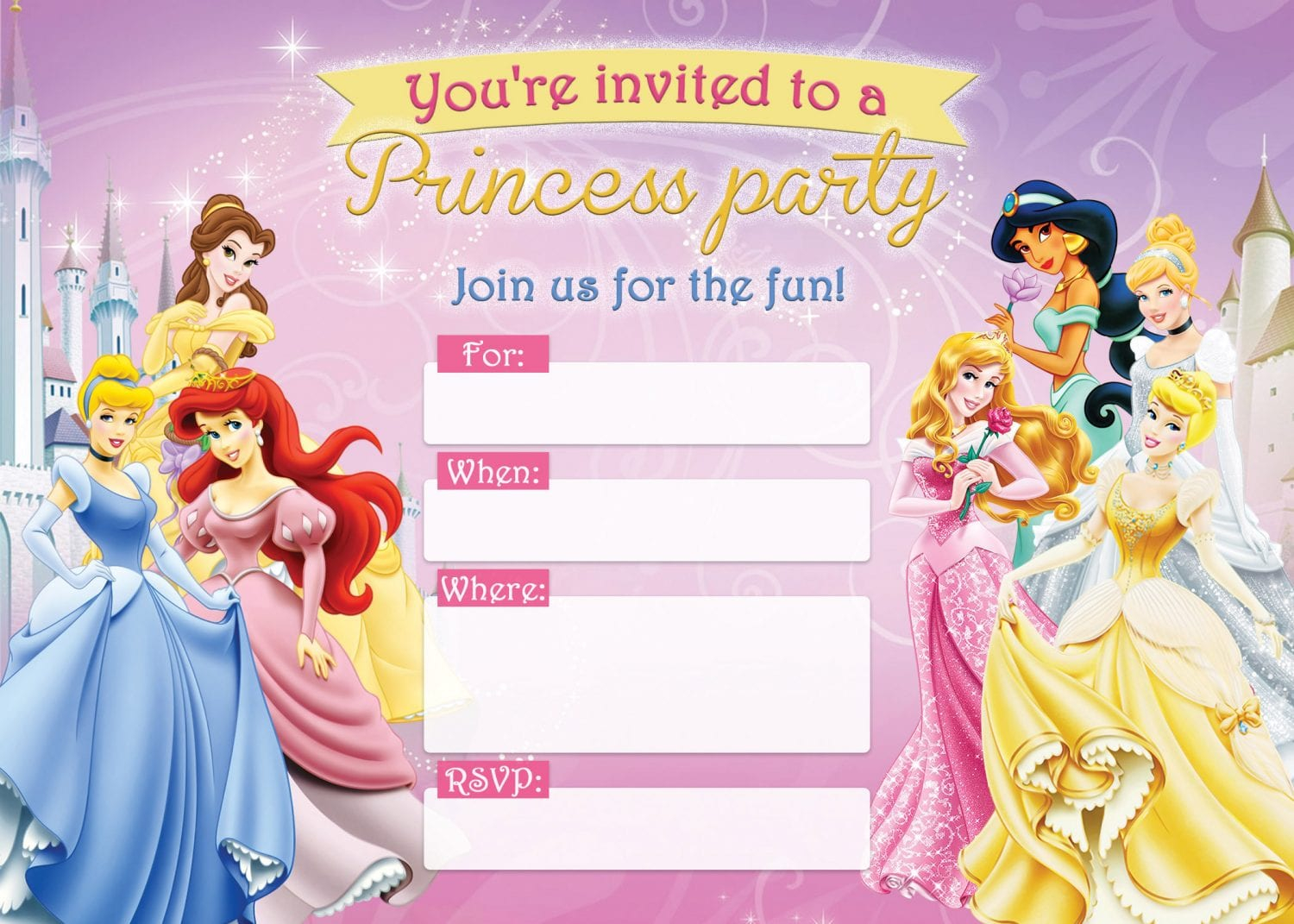 31 FREE Printable Disney Princess Birthday Invitations D Is For Disney