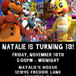 5 Nights Freddy Birthday Invitation Click On The Image Twice To Place