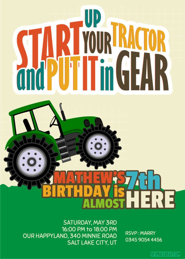 94 John Deere Printable Birthday Invitations John Deere Birthday 