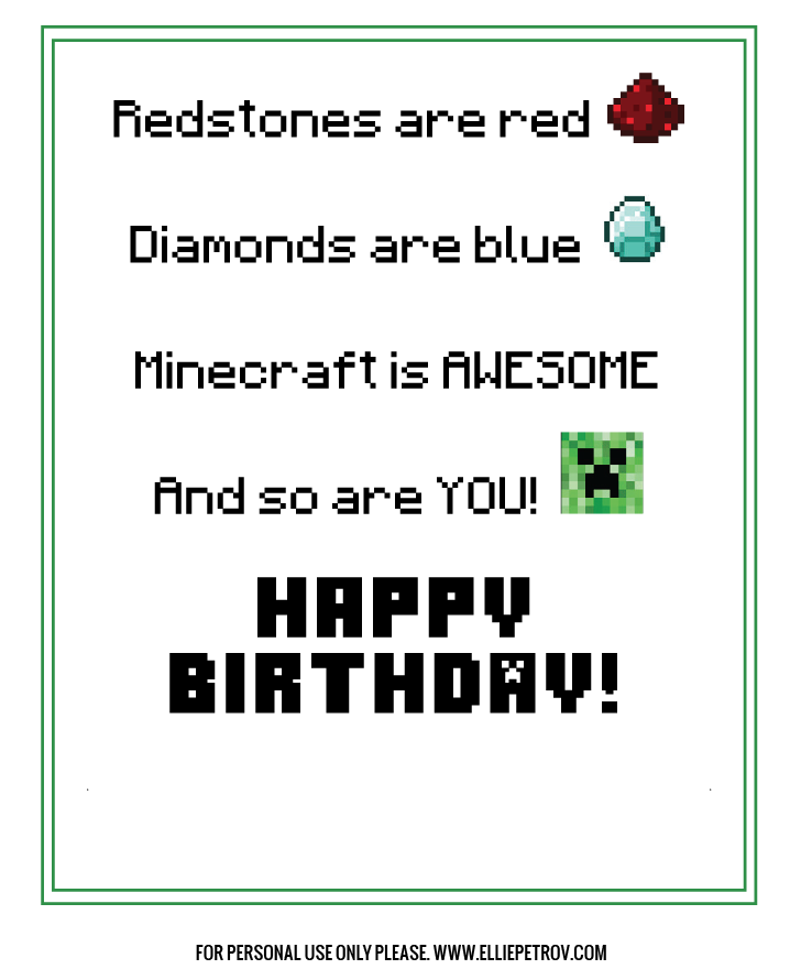 Account Suspended Minecraft Birthday Card Birthday Cards For Boys 