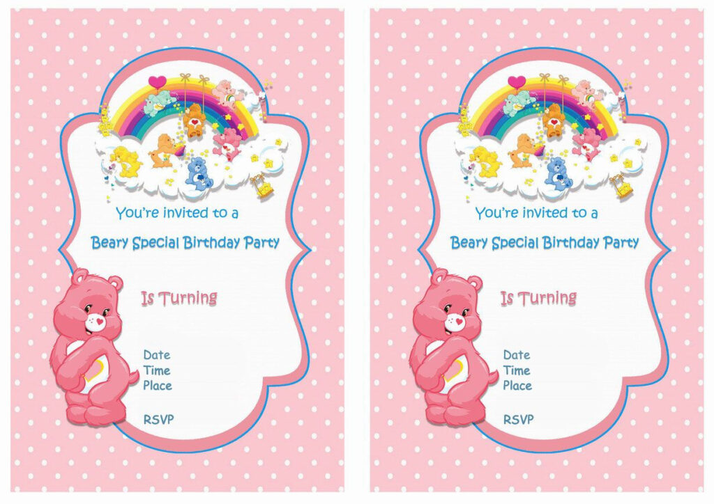 Adventure Time Care Bear Birthday Bear Invitations Care Bears 