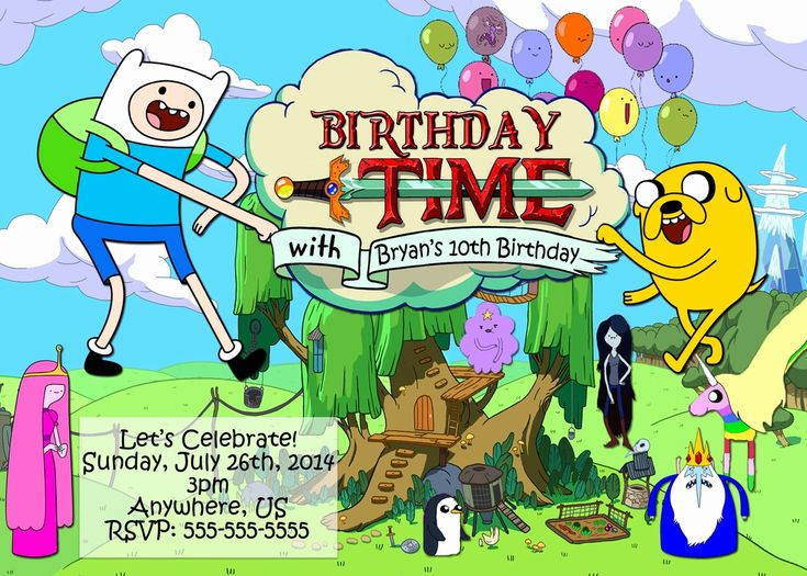 Adventure Time The Invitation Fresh Adventure Time Birthday Party 