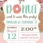Amazing Donut Party Invitation Template Free Donut Fiesta Birthday