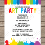 Art Party Invitations Template Paint Party Invitations Art Party