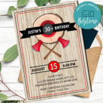 Axe Throwing Party Invitation Printable Digital File DIY Bobotemp