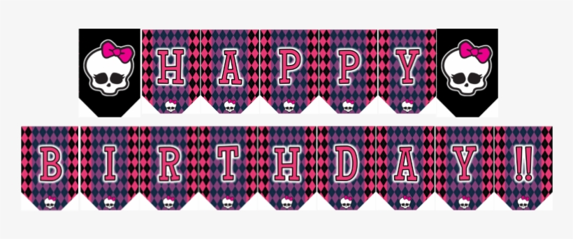Banner Monster High Birthday Banner PNG Image Transparent PNG Free 