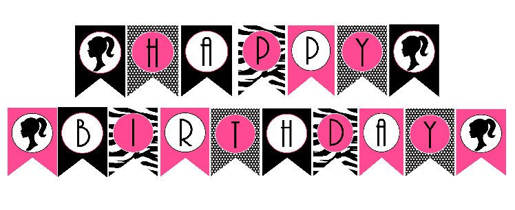 Barbie Birthday Banner Barbie Party DIY Party Printable INSTANT 
