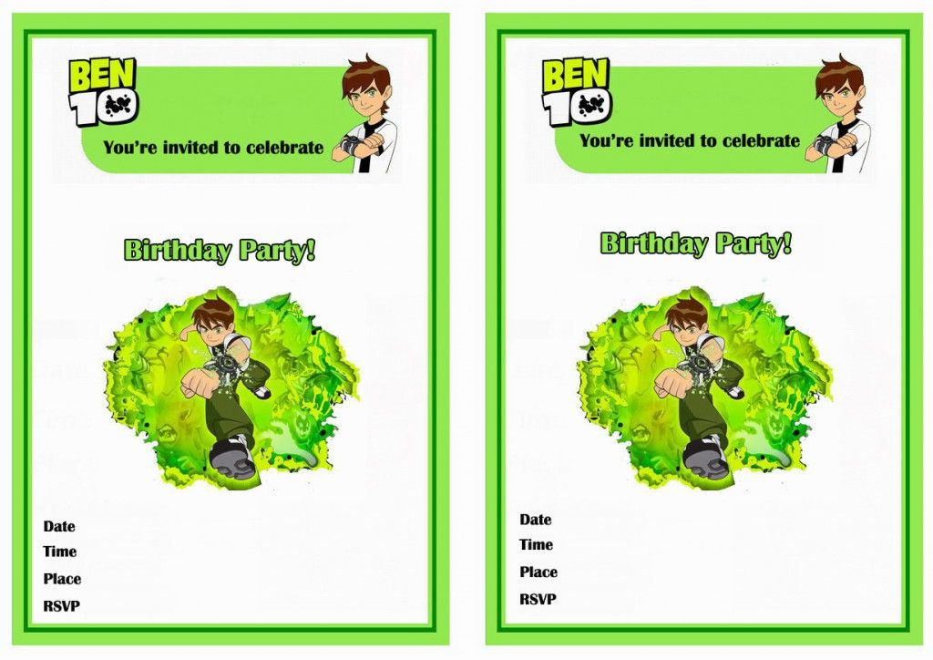 Ben 10 Birthday Invitations Birthday Printable Ben 10 Birthday 