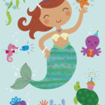 Betsy Snyder Mermaid Birthday Girl Happy Birthday Illustration