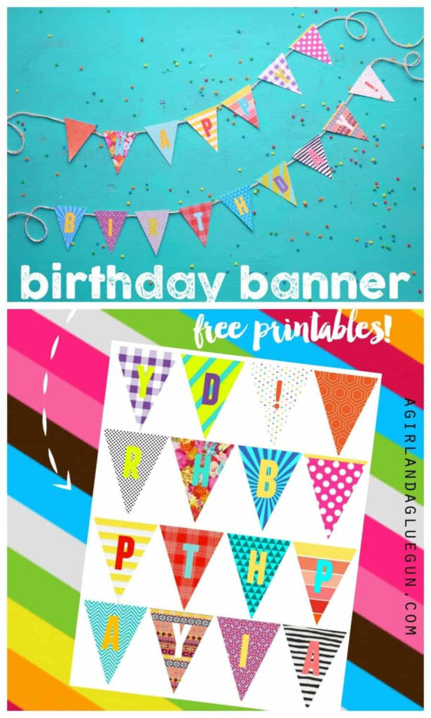 Birthday Banner Printables A Girl And A Glue Gun