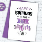 Birthday Cards To Mom Card For From Son Printable Dvlpmnt Birthday