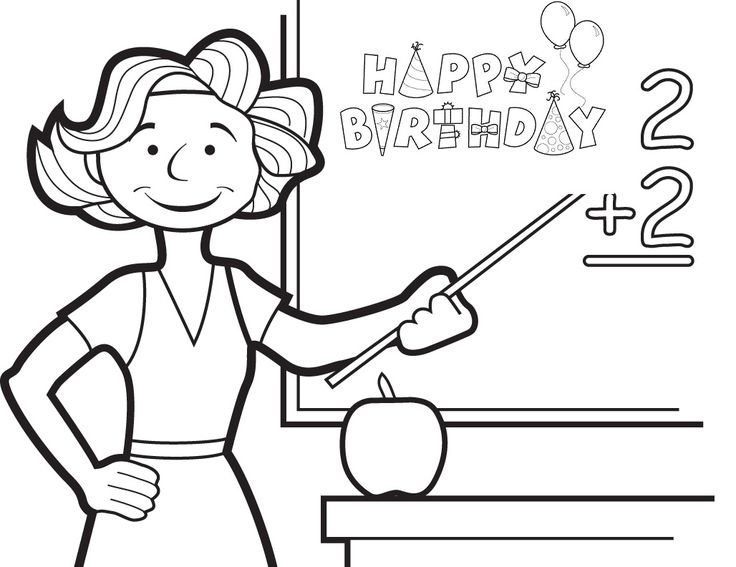 Birthday Coloring Pages For Teacher birthday Happy Birthday Teacher 