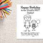 Birthday Coloring Printable Boy Dad Birthday Card To Daddy
