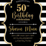 Black And Gold 50th Birthday Invitation Templates Editable With