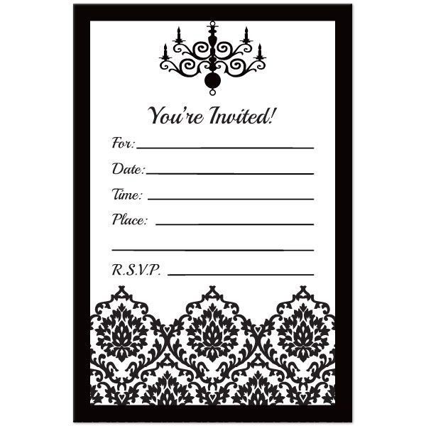 Black White Birthday Invitations Free Printable Birthday 