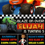 Blaze And The Monster Machines Invitation You Print Blaze Birthday