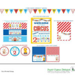 Circus Theme Birthday Prinitable Package Digital Files 8 5 X 11