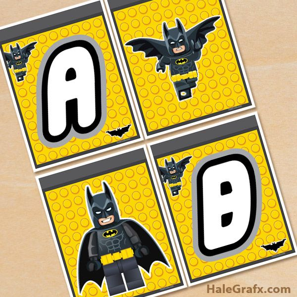 Click Here To Download A FREE Printable LEGO Batman Alphabet Banner 