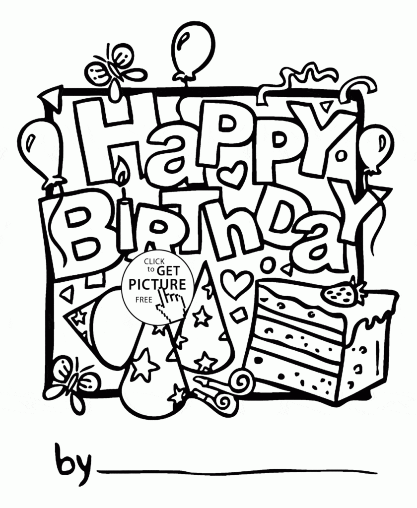 Coloring Pages Birthday Card For Boy Coloring Home