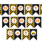 Construction Birthday Printable Birthday Banner Instant Download