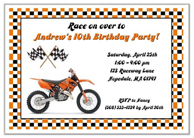 Dirt Bike Birthday Party Invitations Orange Are Excellent For Kids 
