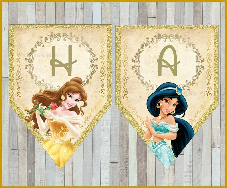 Disney Princess Birthday Banner Disney Princess Happy Etsy Disney 