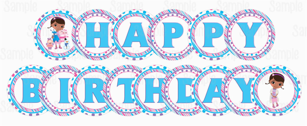 Doc Mcstuffins Happy Birthday Banner Printable Doc Mcstuffins Birthday 