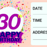 Download FREE Printable 30th Birthday Invitation Template 30th