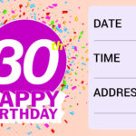 Download Now FREE Printable 30th Birthday Invitation Template