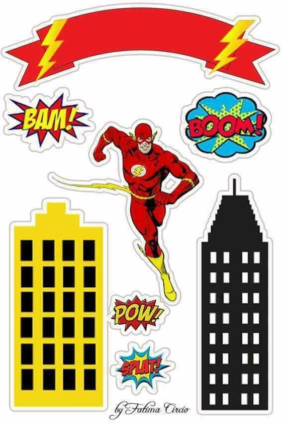 Flash Party Free Printable Cake Toppers Oh My Fiesta For Geeks