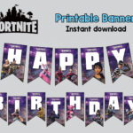 Fortnite Buon Compleanno Stampabile Digitale File Banner Etsy