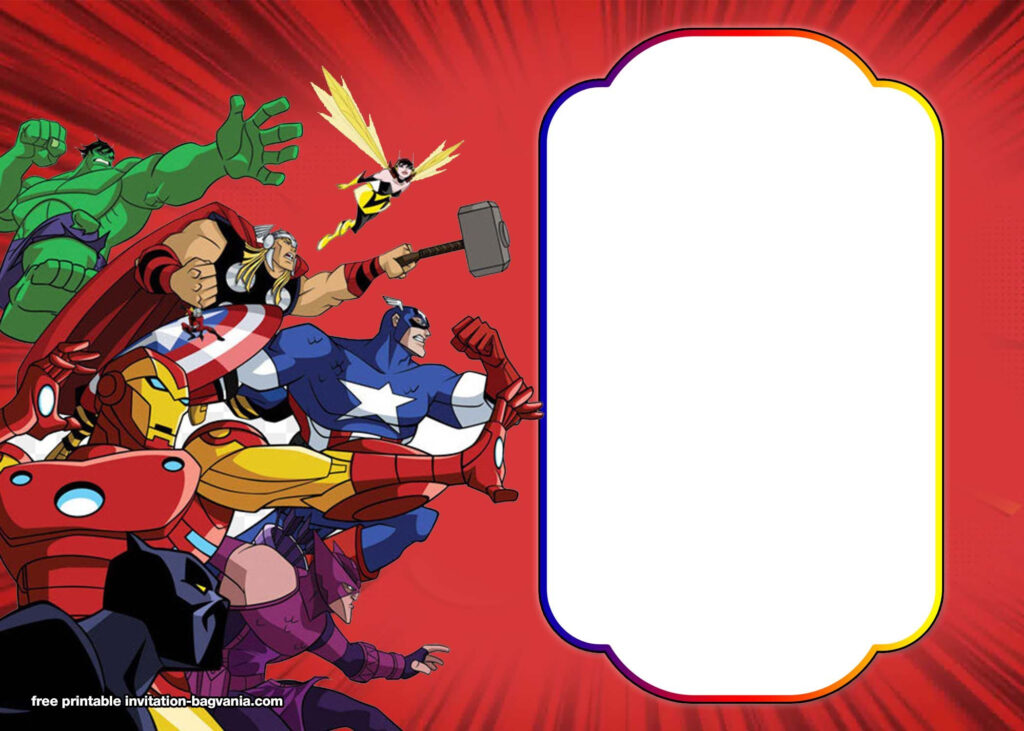 FREE Avengers Endgame Birthday Invitation Templates Superhero 