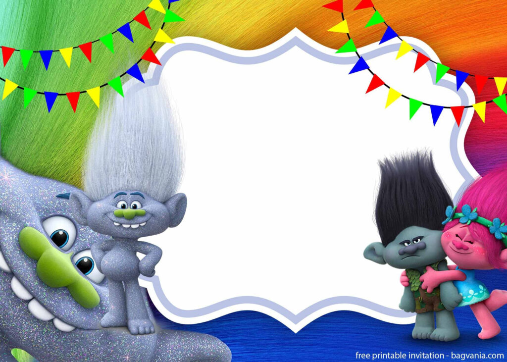 Free Download Trolls Invitation Template Diy Birthday Invitations 