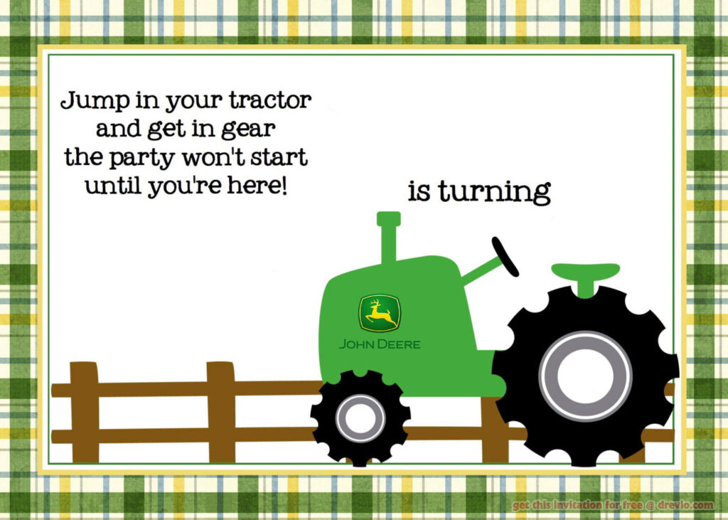 FREE John Deere Birthday Invitations Bagvania FREE Printable 