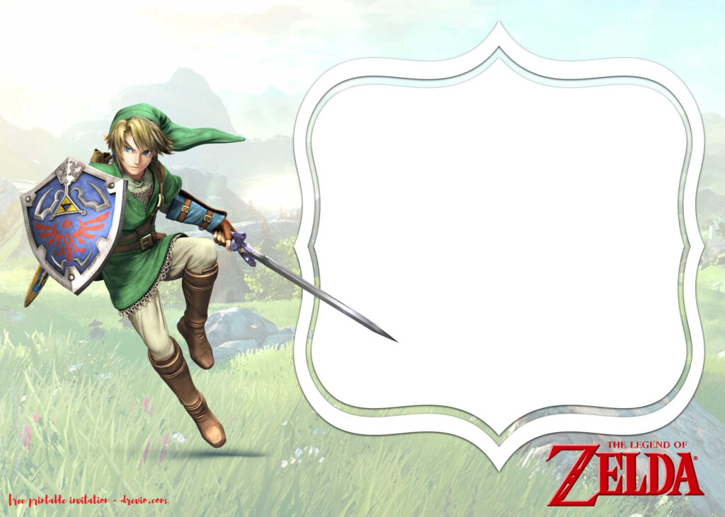 FREE Legend Of Zelda Birthday Invitation Templates FREE Printable 