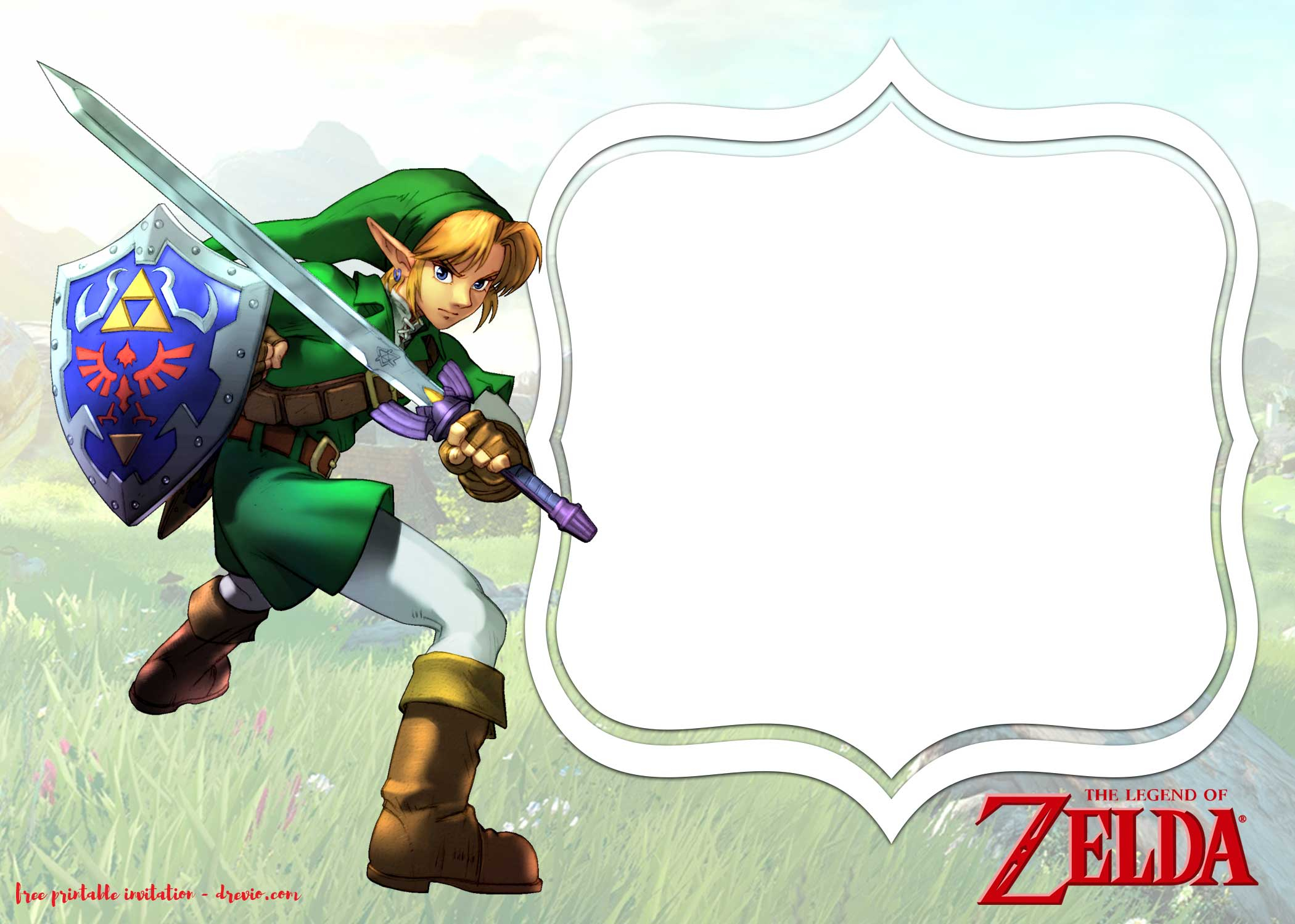 FREE Legend Of Zelda Birthday Invitation Templates FREE Printable