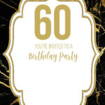 FREE Printable Black And Gold 60th Birthday Invitation Templates 60th
