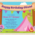 Free Printable Camping Birthday Invitation Template Camping Birthday